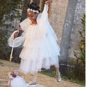 Meri Meri Sequin Tulle Angel Costume dress up size 5/6